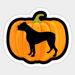 Halloween Pumpkin Boxer Dog Owners Gift T Shirt Sticker